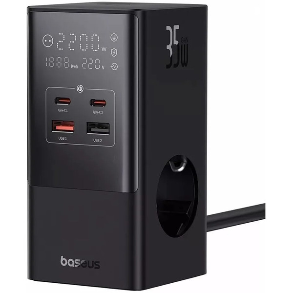 Зарядное устройство с удлинителем Baseus E00023606113-00 35W PowerCombo Cluster Black