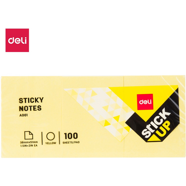 Бумага д/заметок 3*100 л., желтый DELI A00153