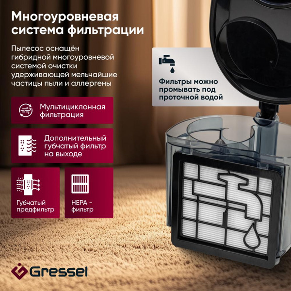 Пылесос Gressel GVC-6202