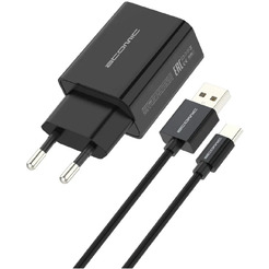 Зарядное устройство Atomic U400 с кабелем Type-C (черный)