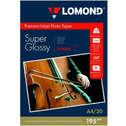 Фотобумага Lomond Super Glossy Warm A4 195 г/кв.м 20 листов (1101111)