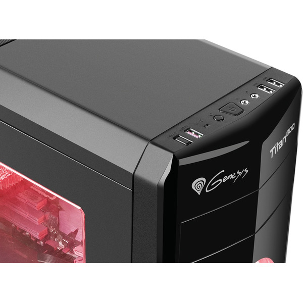 Корпус для компьютера GENESIS Titan 800 Red Midi NPC-1128