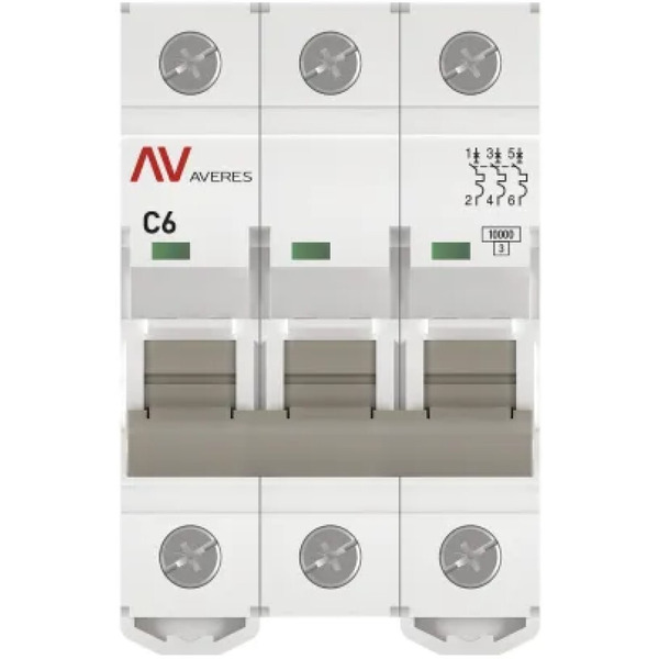 Выключатель автоматический EKF Averes AV-10 3P 6A (C) 10kA