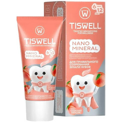 Зубная паста TISWELL Реминерализующая наногидроксиапатит Персик от 6-12 лет для детей, 60 г