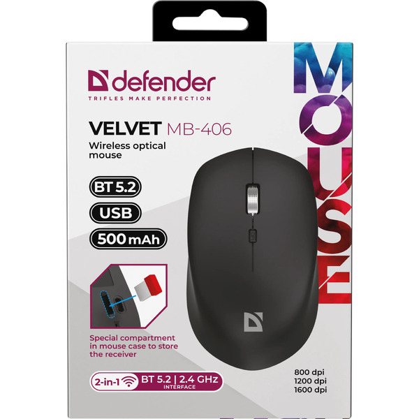 Мышь Defender Velvet MB-406 (черный)