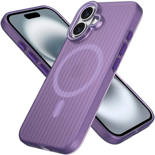 Задняя накладка CASE Translucent Strip Apple iPhone 16 (фиолетовый)