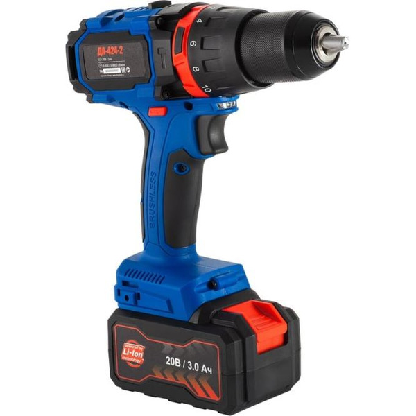 Дрель-шуруповерт Витязь ДА-424-2 (с 2-мя АКБ, кейс)