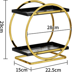 Органайзер для косметики настольный Happy Home HH-032B (черный/золотой)