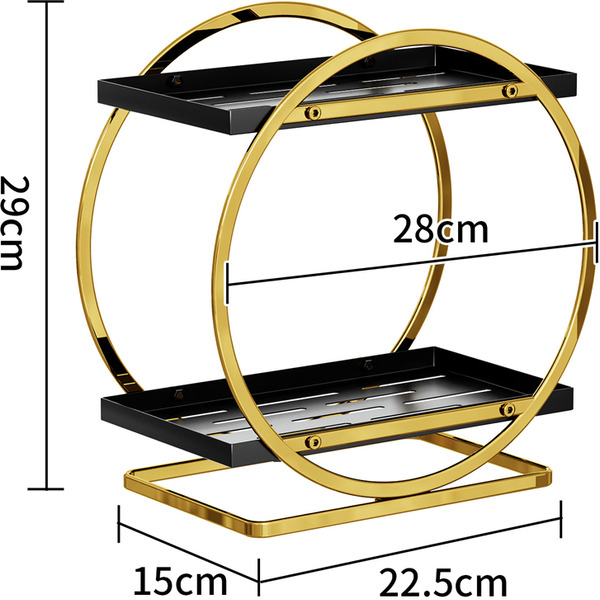 Органайзер для косметики настольный Happy Home HH-032B (черный/золотой)