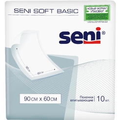 Пеленки впитывающие гигиенические одноразовые SENI SOFT BASIC (90*60) 10 шт
