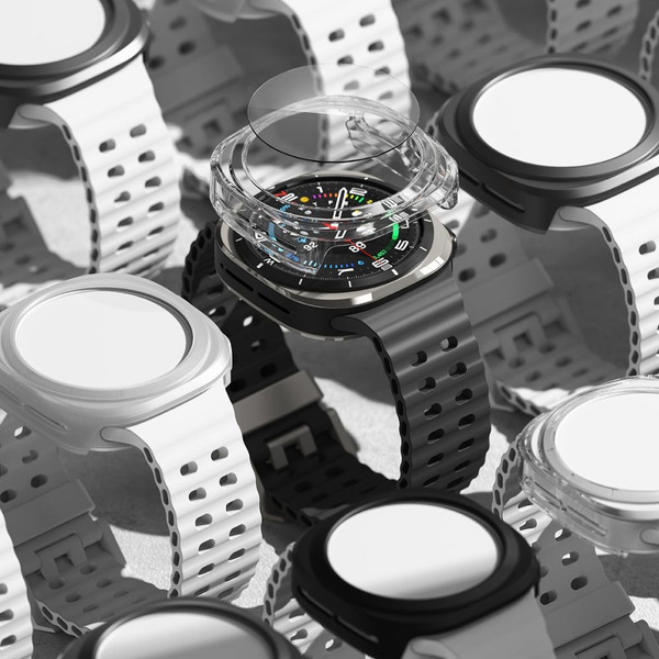 Чехол с защитным стеклом Ringke SLIM & TEMPERED GLASS для GALAXY WATCH ULTRA (47 MM) TITANIUM BLACK