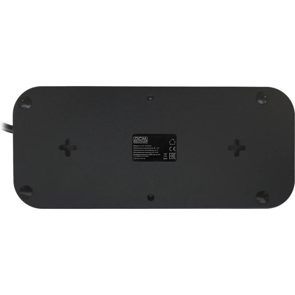 Сетевой фильтр Powercom SP-08 USB03AB (1.8 м, 8 розеток, черный)
