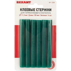 Клеевые стержни Rexant 09-1228 (6 шт, зеленый)