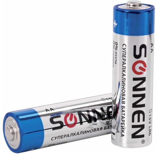 Батарейки SONNEN 10шт, Super Alkaline, АА (LR6,15А)