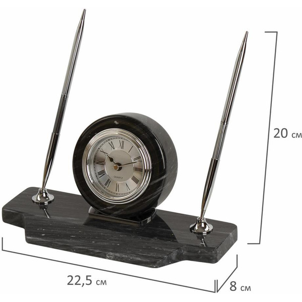 Набор настольный GALANT 231192 (8 предметов, черный мрамор/серебристые металл. детали)