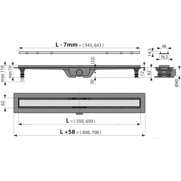Трап для душа Alcadrain APZ19-850