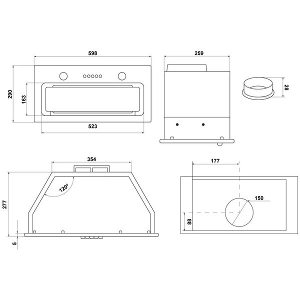Вытяжка MAUNFELD Trapeze 602M (нержавеющая сталь)