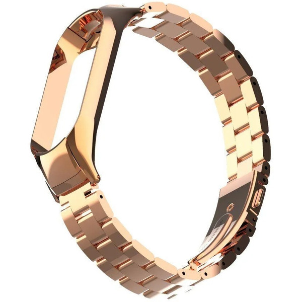 Ремешок Bingo Stainless для Xiaomi Mi Band 5/6 Розовое золото