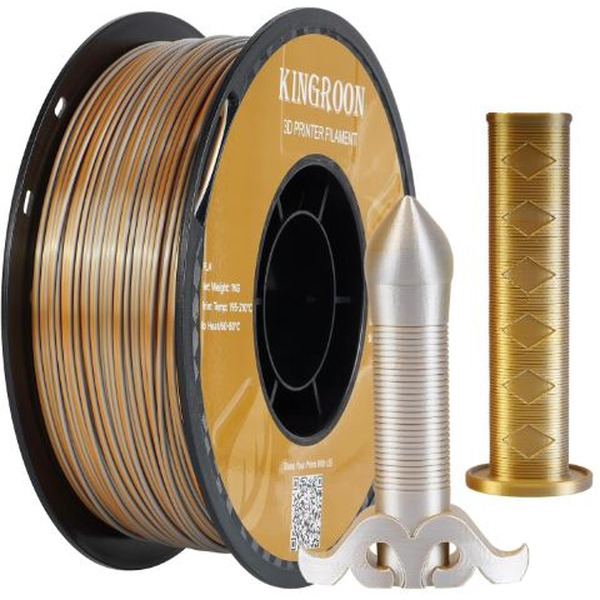 Пластик Kingroon PLA Dual Silk 1.75мм NSC015 (1кг, Golden/Silver)