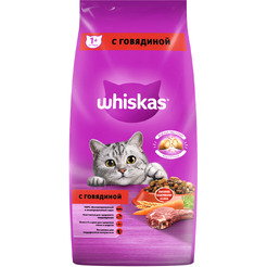 Сухой корм для кошек Whiskas Вкусные подушечки с нежным паштетом с говядиной 5кг