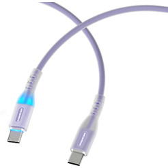 Кабель Atomic Ledit USB-C-USB-C PD 60W LED 30.371 (1.2м, фиолетовый)