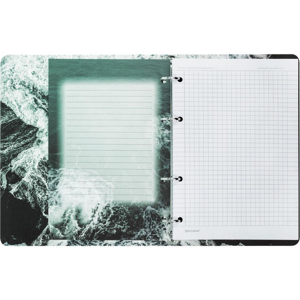 Тетрадь BRAUBERG 404725 на кольцах А5 160х212мм, 120л, картон,матовая ламинация, клетка