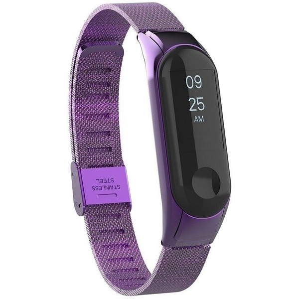 Ремешок Bingo Stainless Grid для Xiaomi Mi Band 3/4 Фиолетовый