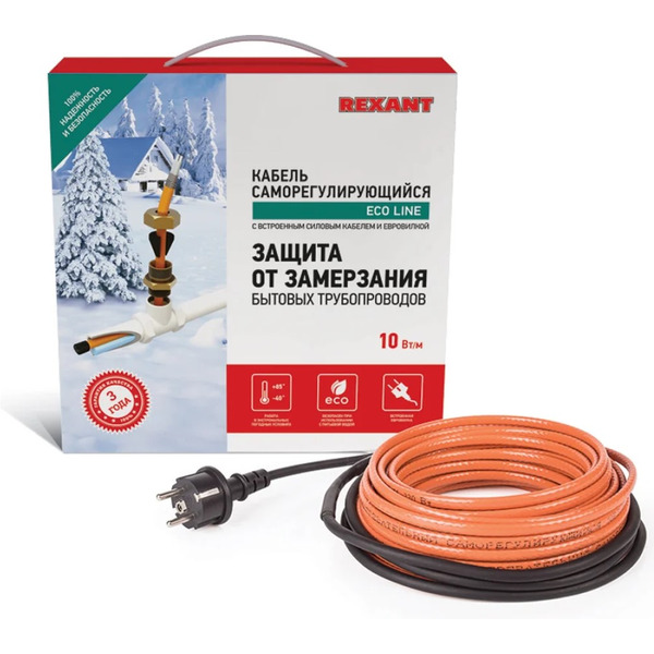 Саморегулирующийся кабель Rexant 10HTM2-CT 2 м 20 Вт