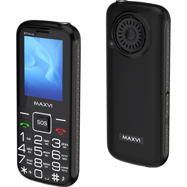 Мобильный телефон Maxvi B21ds up +ЗУ WC-112 (черный)