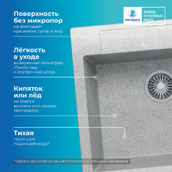 Мойка кухонная Polygran Argo 560 (светло-серый)