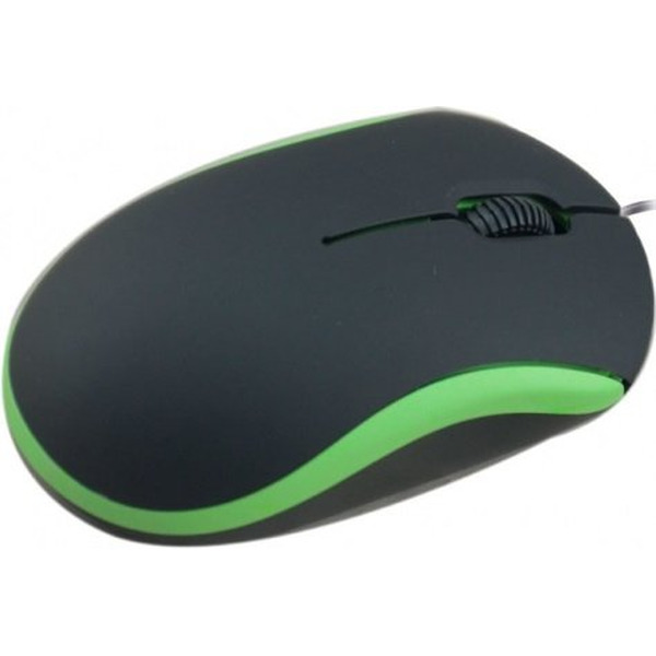 Мышь Ritmix ROM-111 (черный/зеленый)