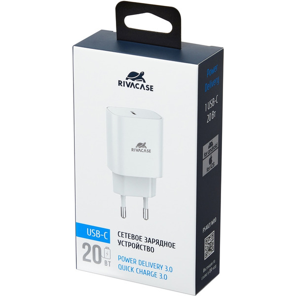 Сетевое зарядное устройство RIVACASE PS4021 (Белый)