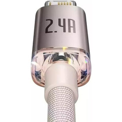 Кабель Baseus Crystal Shine USB Type-A - Lightning (1.2 м, розовый)