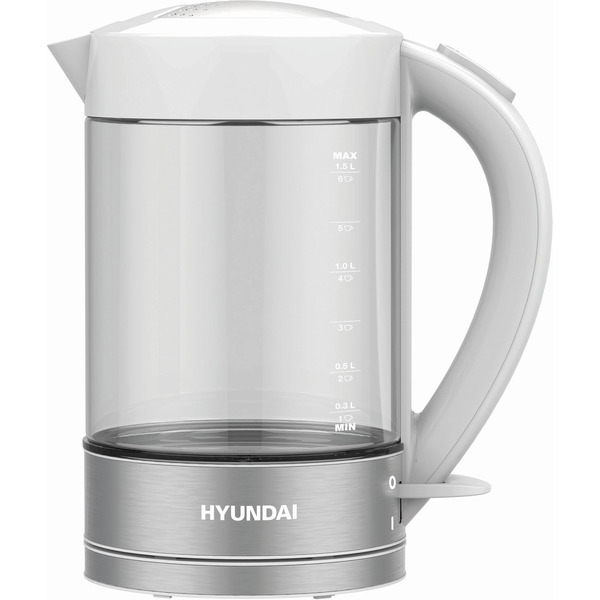 Электрический чайник Hyundai HYK-G9990 (белый/серебристый)
