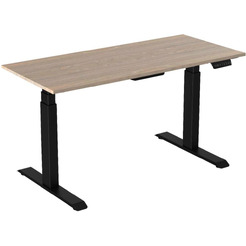 Стол для работы стоя WellDesk Uplift с электроприводом 28мм (ясень шимо, черный)