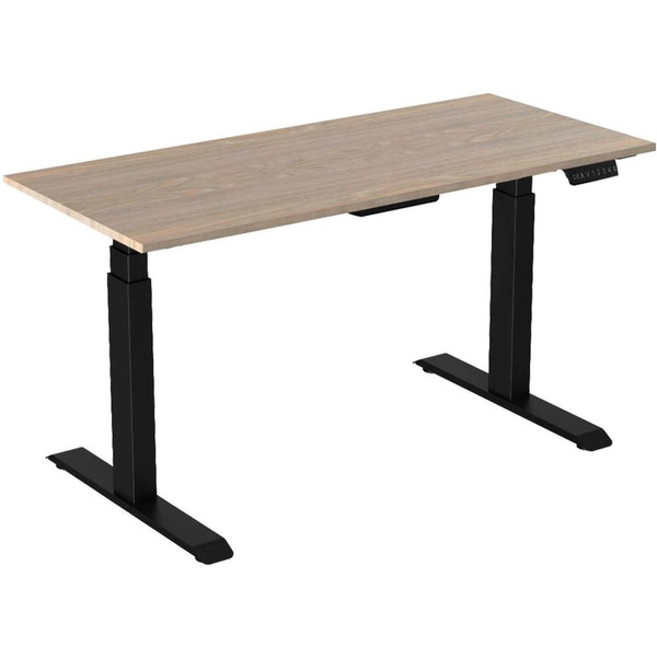 Стол для работы стоя WellDesk Uplift с электроприводом 28мм (ясень шимо, черный)