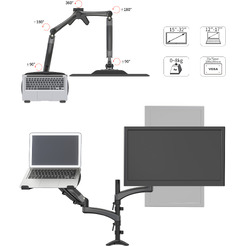 Кронштейн для монитора/ноутбука Cactus CS-VM-LH08-BK