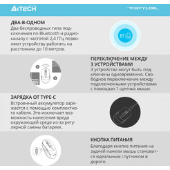 Мышь A4Tech Fstyler FB10C (синий)