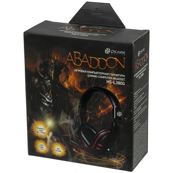 Наушники с микрофоном Oklick HS-L380G ABADDON (черно-красный)