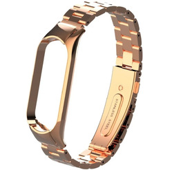 Ремешок Bingo Stainless для Xiaomi Mi Band 5/6 Розовое золото