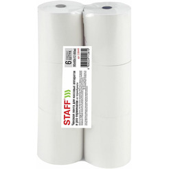 Чековая лента STAFF 110449 80мм(диаметр 66-73мм, длина 60м, втулка 12мм), 6 шт.