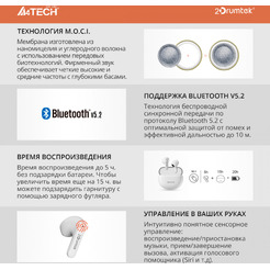 Беспроводные наушники Alteracs Silk TWS white