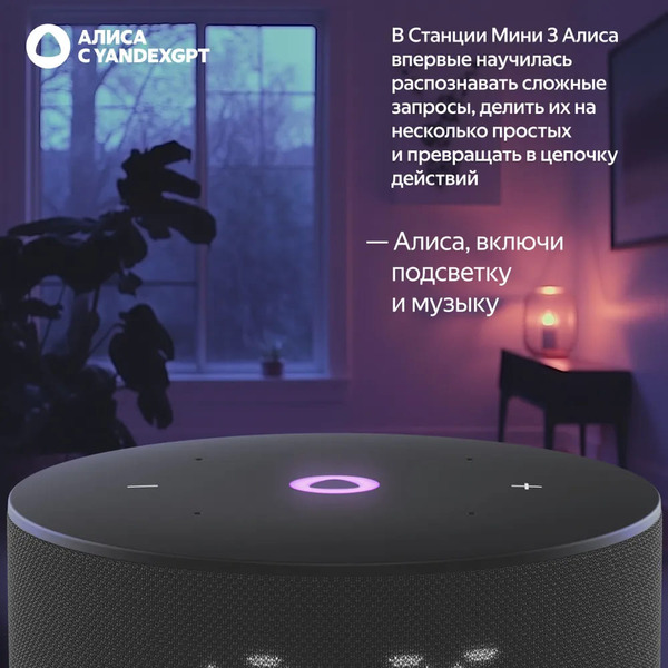 Умная колонка Яндекс Станция Мини 3 (YNDX-00027BLK) черный