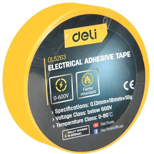 Изолента ПВХ Deli EDL5263