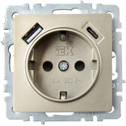 Розетка IEK Brite BR-R14-16-U22-018-K37