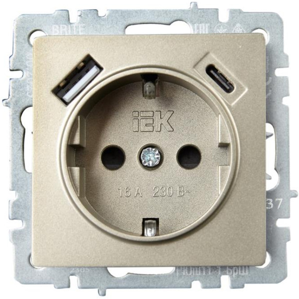 Розетка IEK Brite BR-R14-16-U22-018-K37
