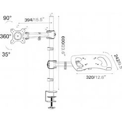 Кронштейн для монитора/ноутбука Cactus CS-VM-LH07-AL