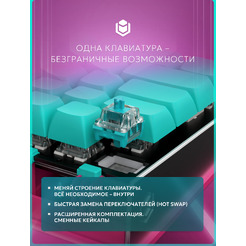 Клавиатура IO by Red Square Type 68 Pro g3ms Aquamarine io273 (бирюзовый/розовый)