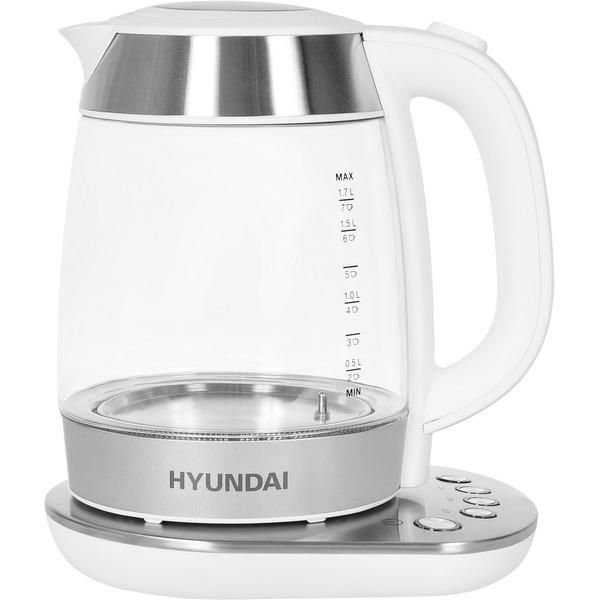 Электрочайник Hyundai HYK-G4033 (белый/серебристый)