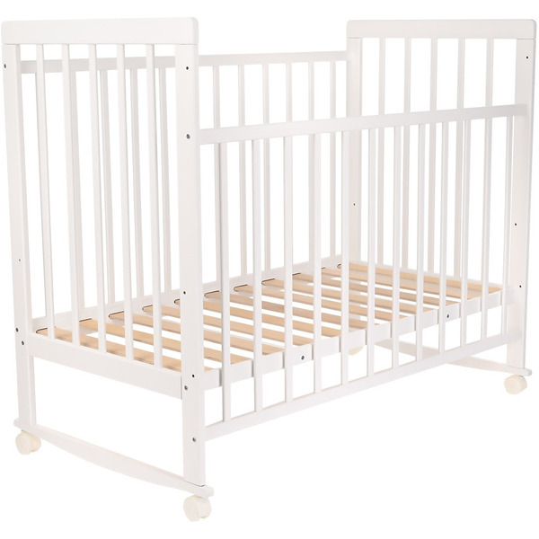 Классическая детская кроватка Pituso Tip-Top (колесо-качалка, белый)